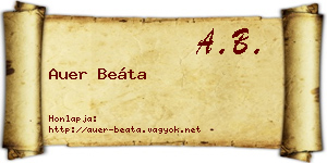 Auer Beáta névjegykártya