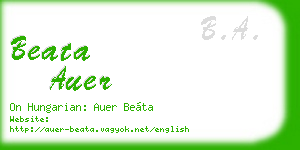 beata auer business card