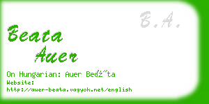 beata auer business card